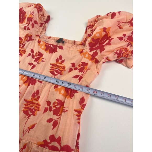 Meadow Rhodes Floral Maxi Dress L Smocked Tiered Babydoll Cottagecore Milkmaid - Picture 7 of 10